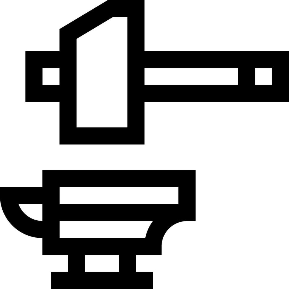 A black and white image of a hammer and a bowl vector