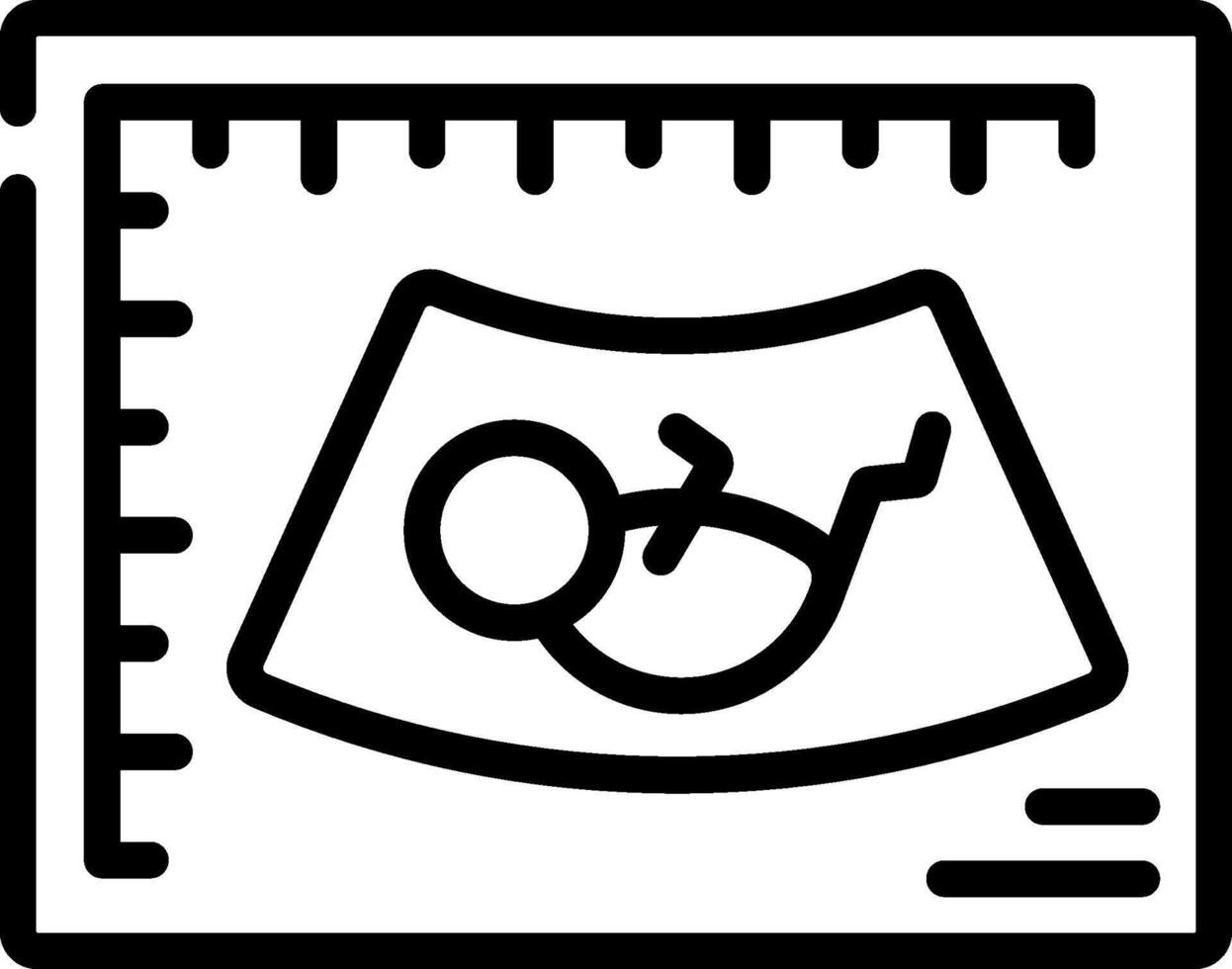 A black and white icon of a baby in a baby carrier vector