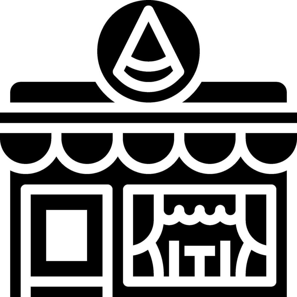 A black and white image of a store front vector