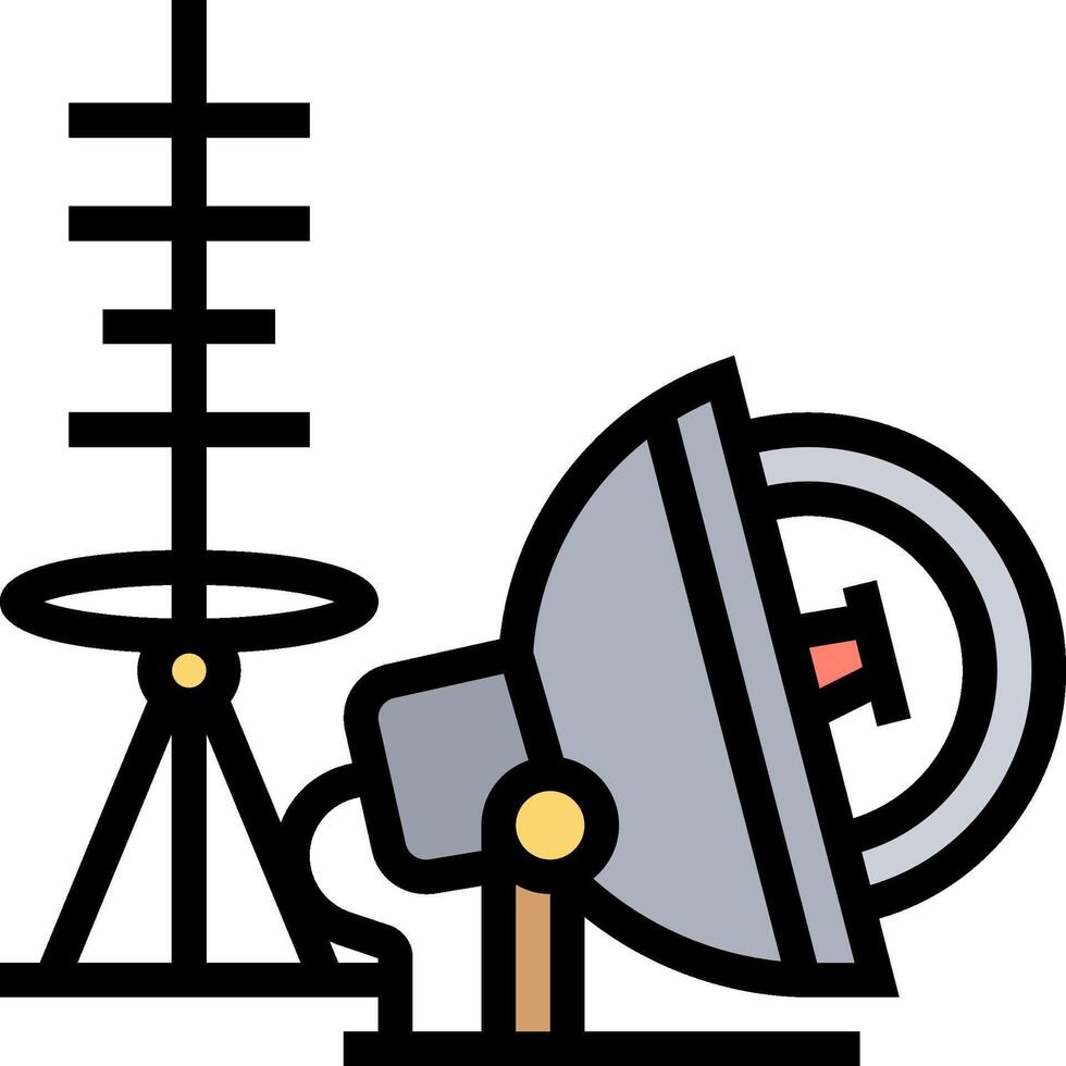 A radio and antenna on a white background vector