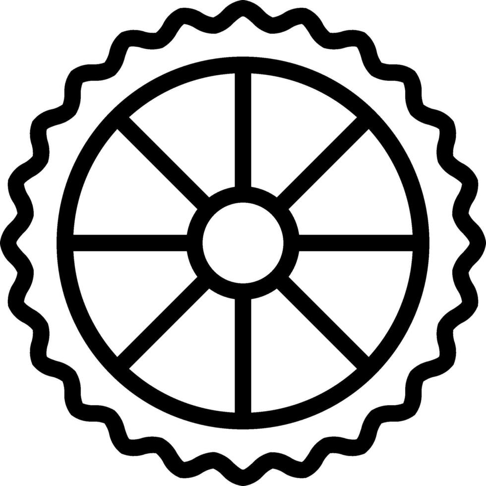 A wheel with a black outline on a white background vector