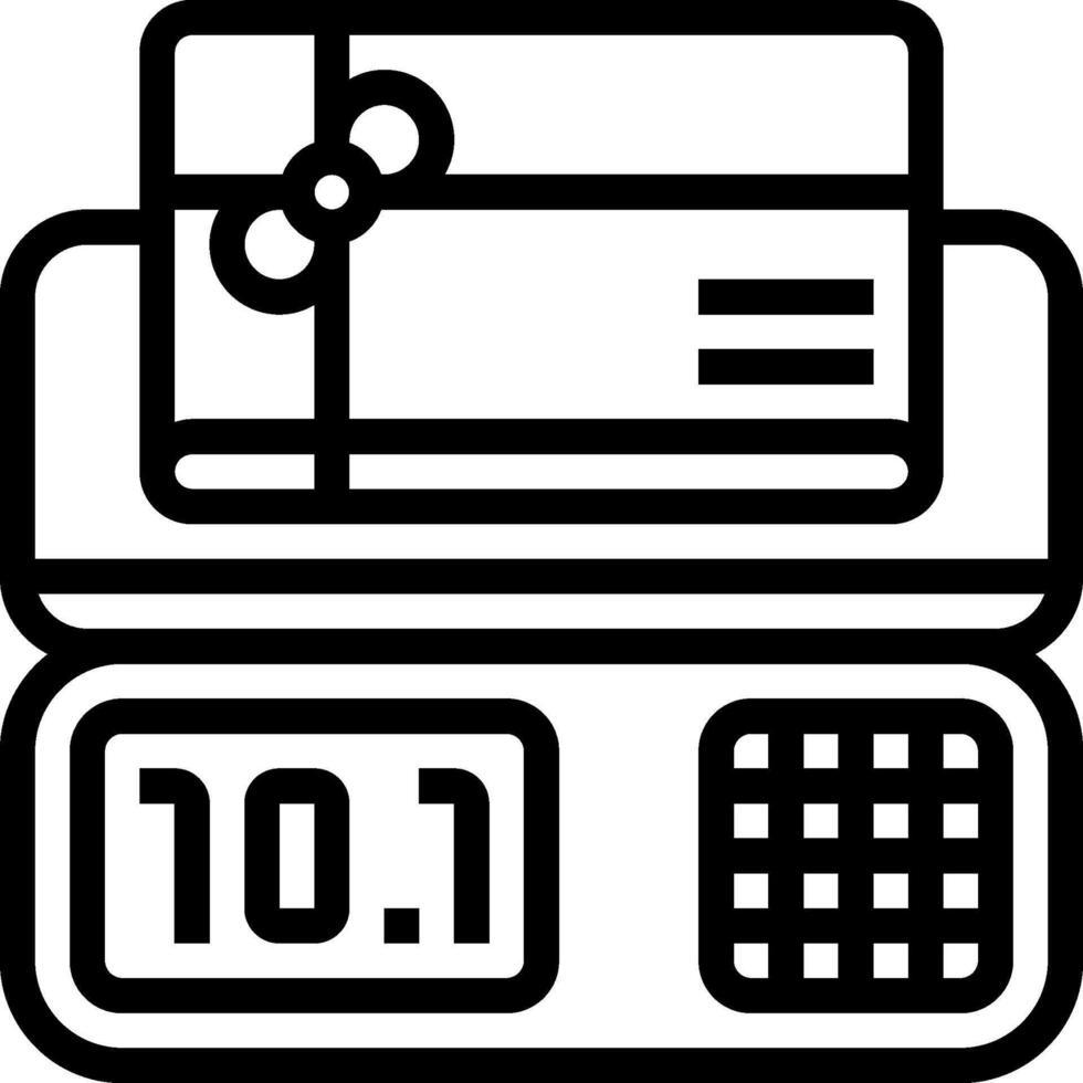 A black and white image of a cash register vector