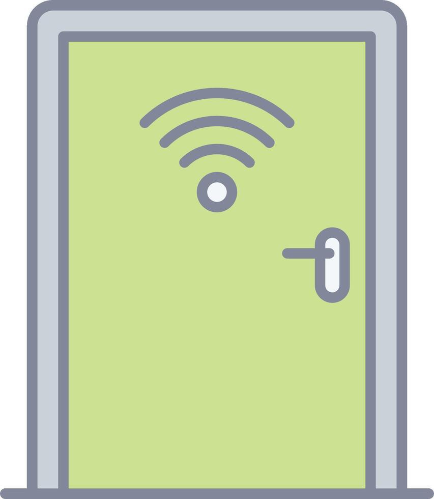 A wifi icon on a door vector