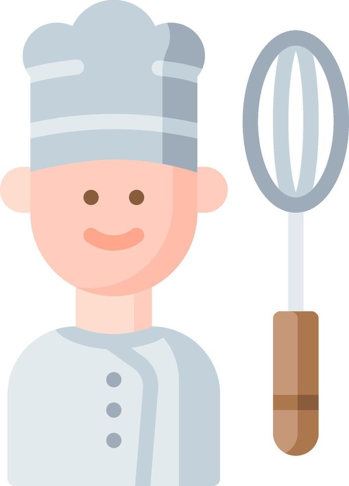 A cartoon chef with a whisk and a whisk vector