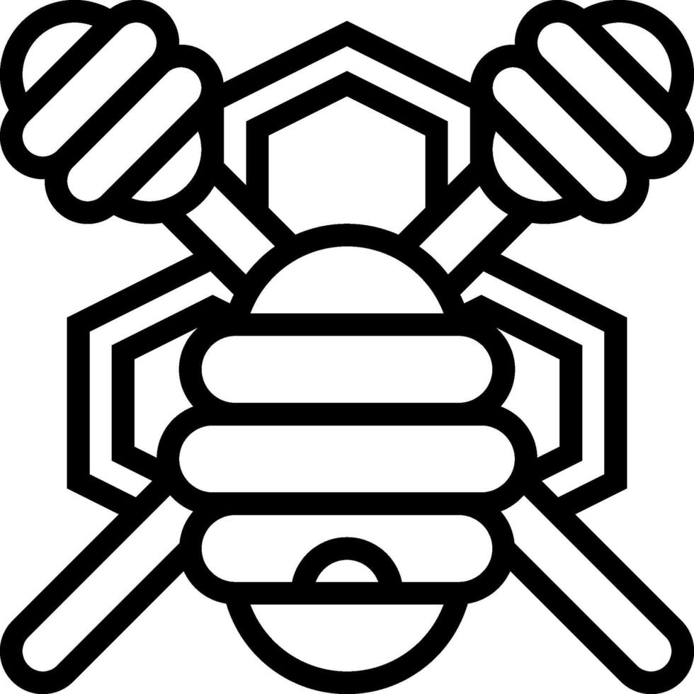 Bee logo with two sticks and a bee vector
