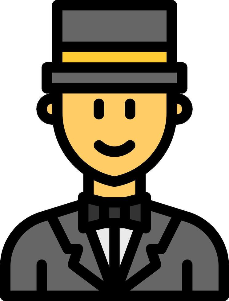 A man in a top hat and bow tie vector