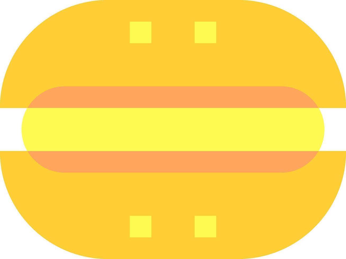 A yellow hamburger with a yellow stripe vector