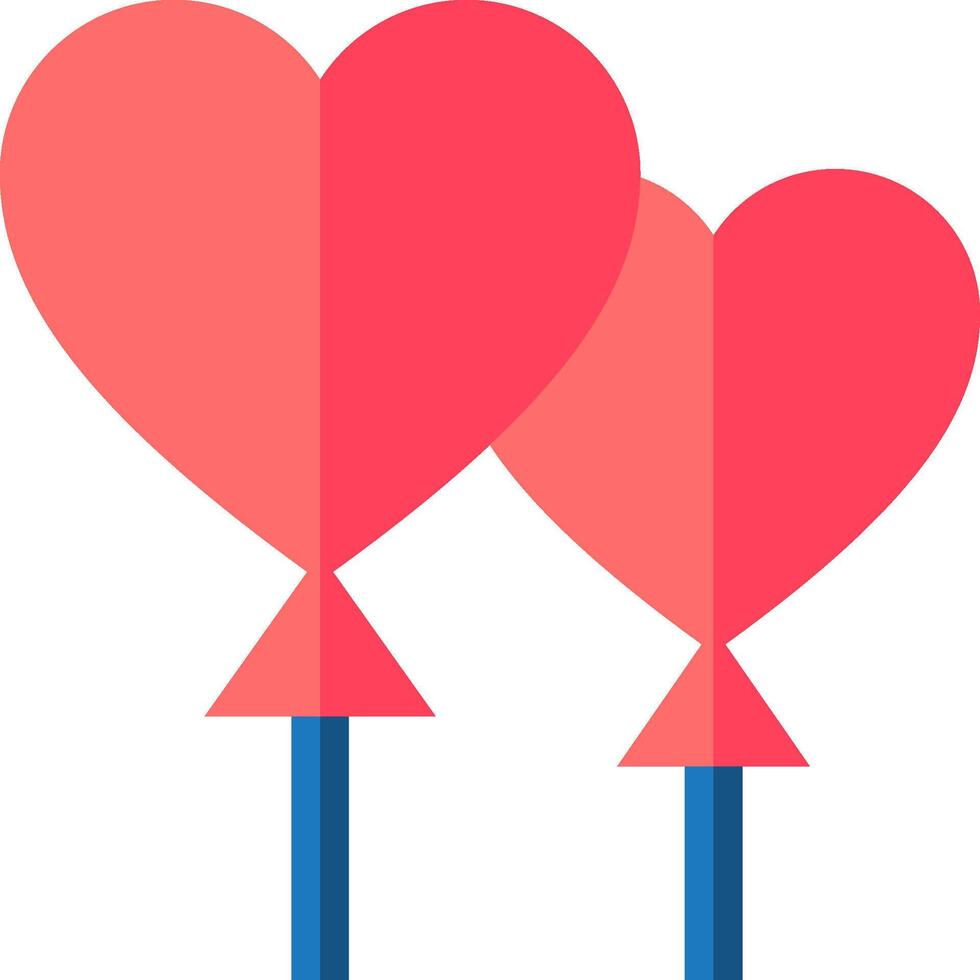 Two hearts on sticks with blue and red arrows vector
