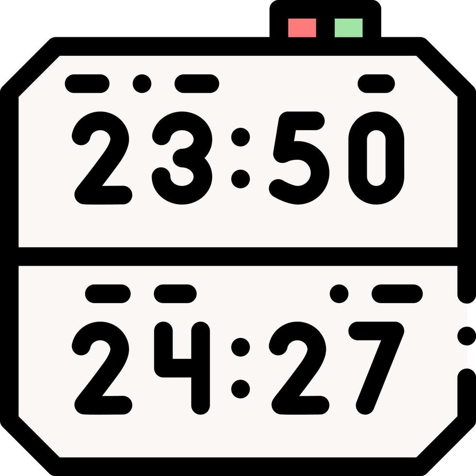 A clock with two different times on it vector