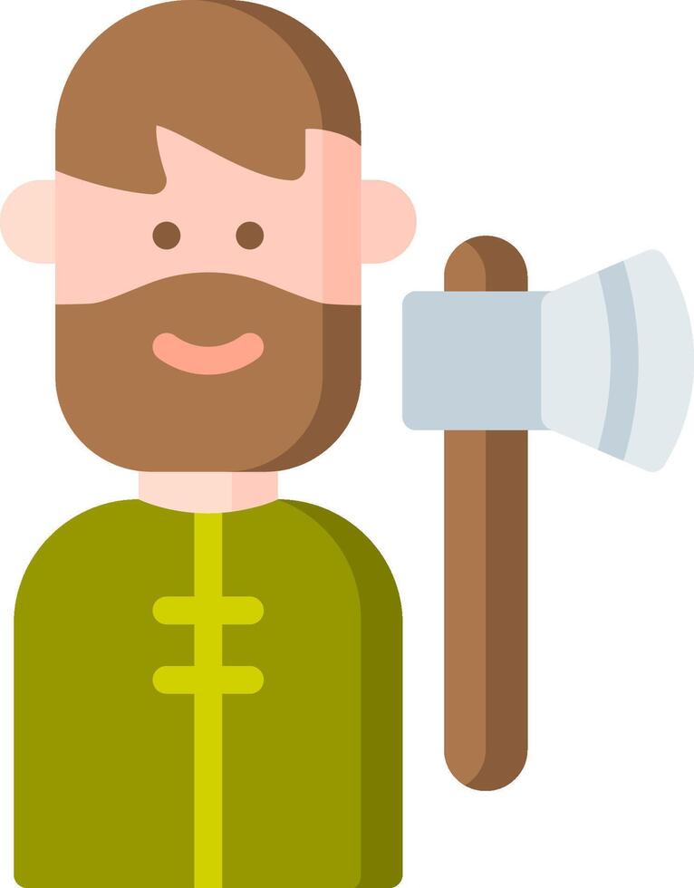 A bearded man with an axe in his hand vector