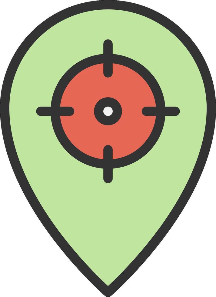 A green pin with a red cross on it vector