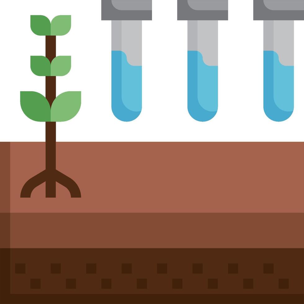 A plant growing in soil with two water bottles vector