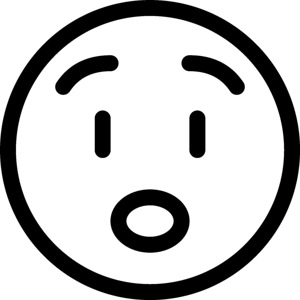 A black and white image of a face with a surprised expression vector