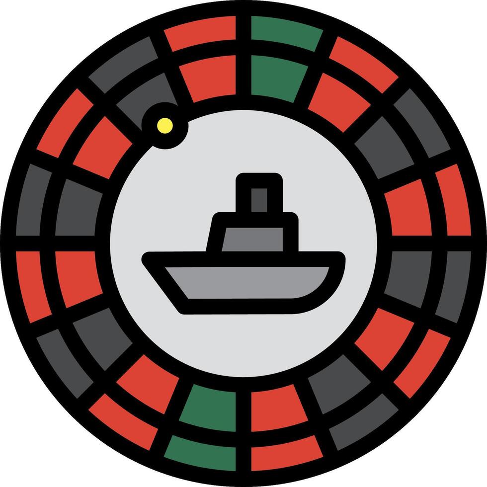 A boat in a roulette wheel vector