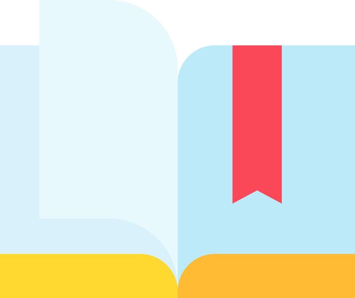 The book is open with a red ribbon vector