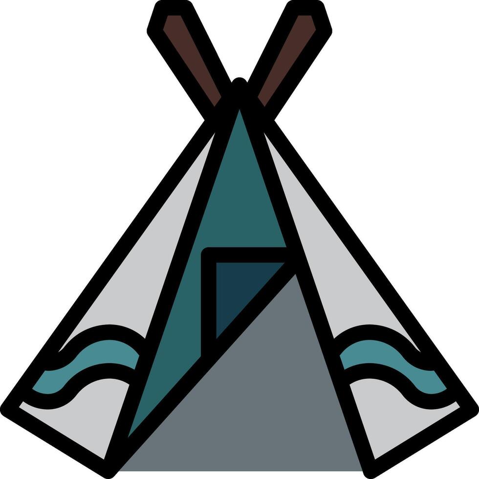 A teepee with a blue and white design vector