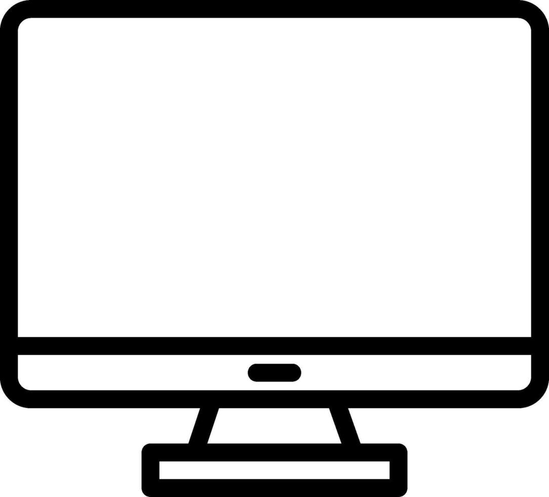 A computer monitor with a white background vector