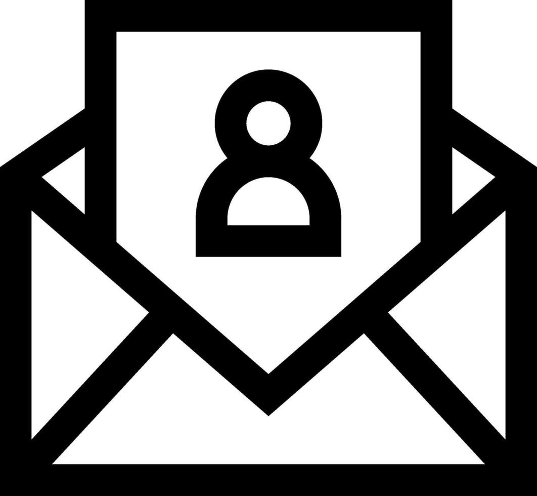 Email icon with a person inside vector