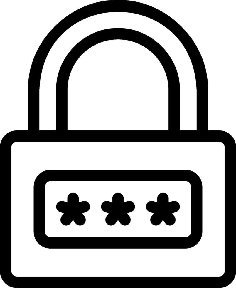 A black and white image of a padlock vector