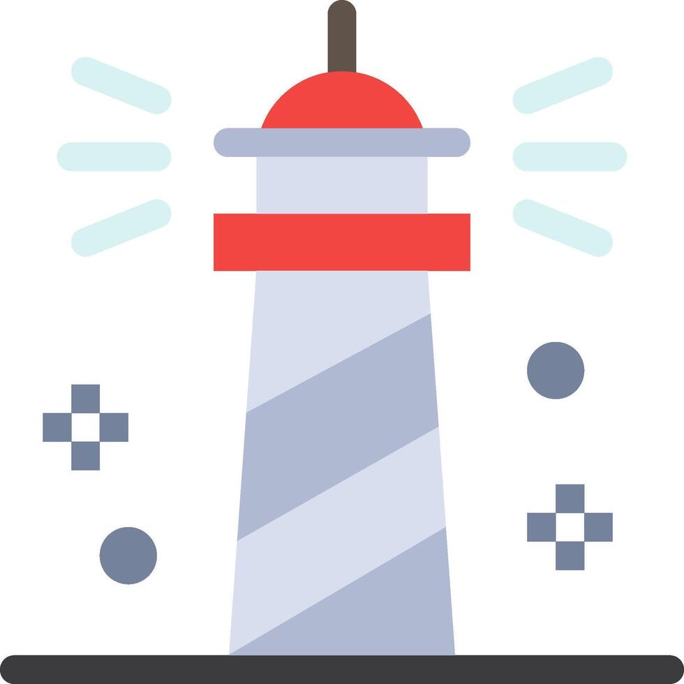 A lighthouse with a red and white top vector