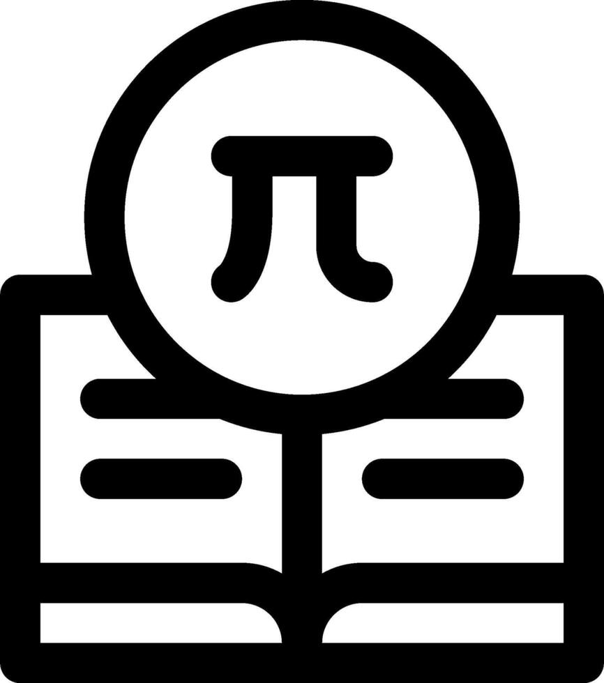 Pi symbol on a book and a book vector