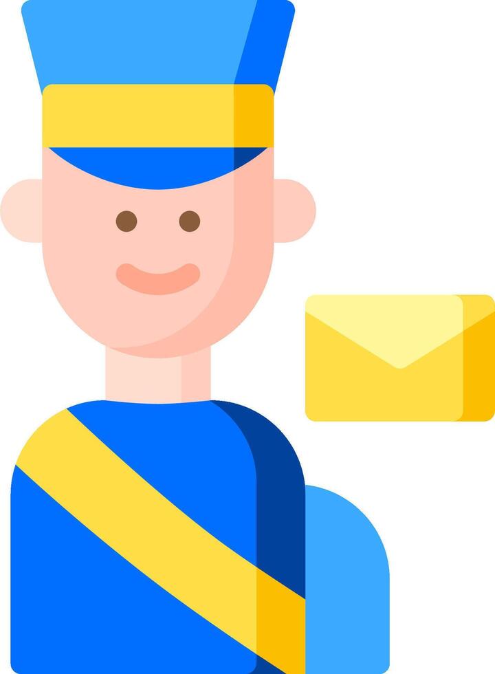 A cartoon mailman holding an envelope vector