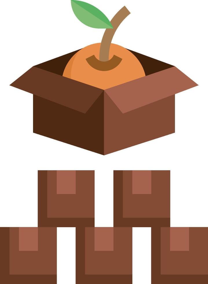 An orange in a box with blocks around it vector