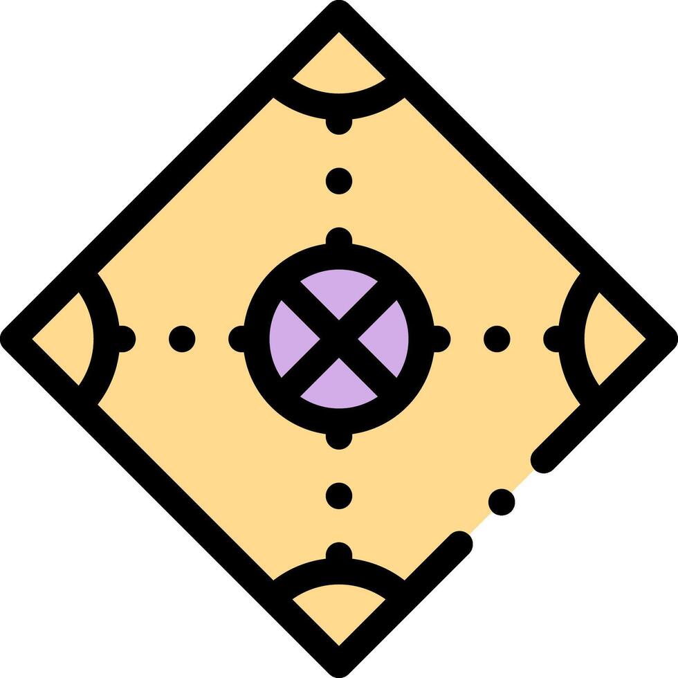 A square with a purple cross on it vector