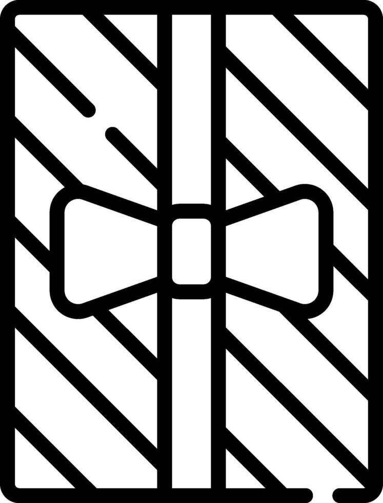 A black and white gift box with a bow vector