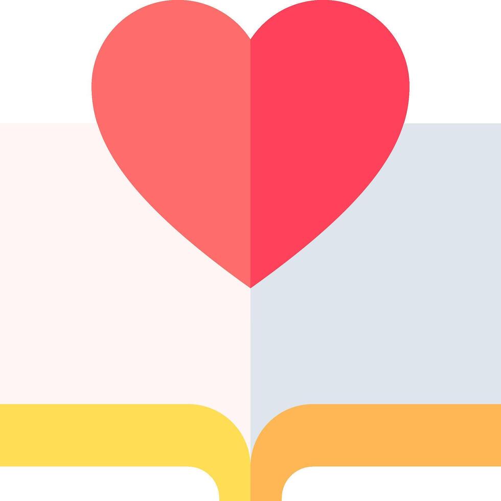 An open book with a heart on it vector
