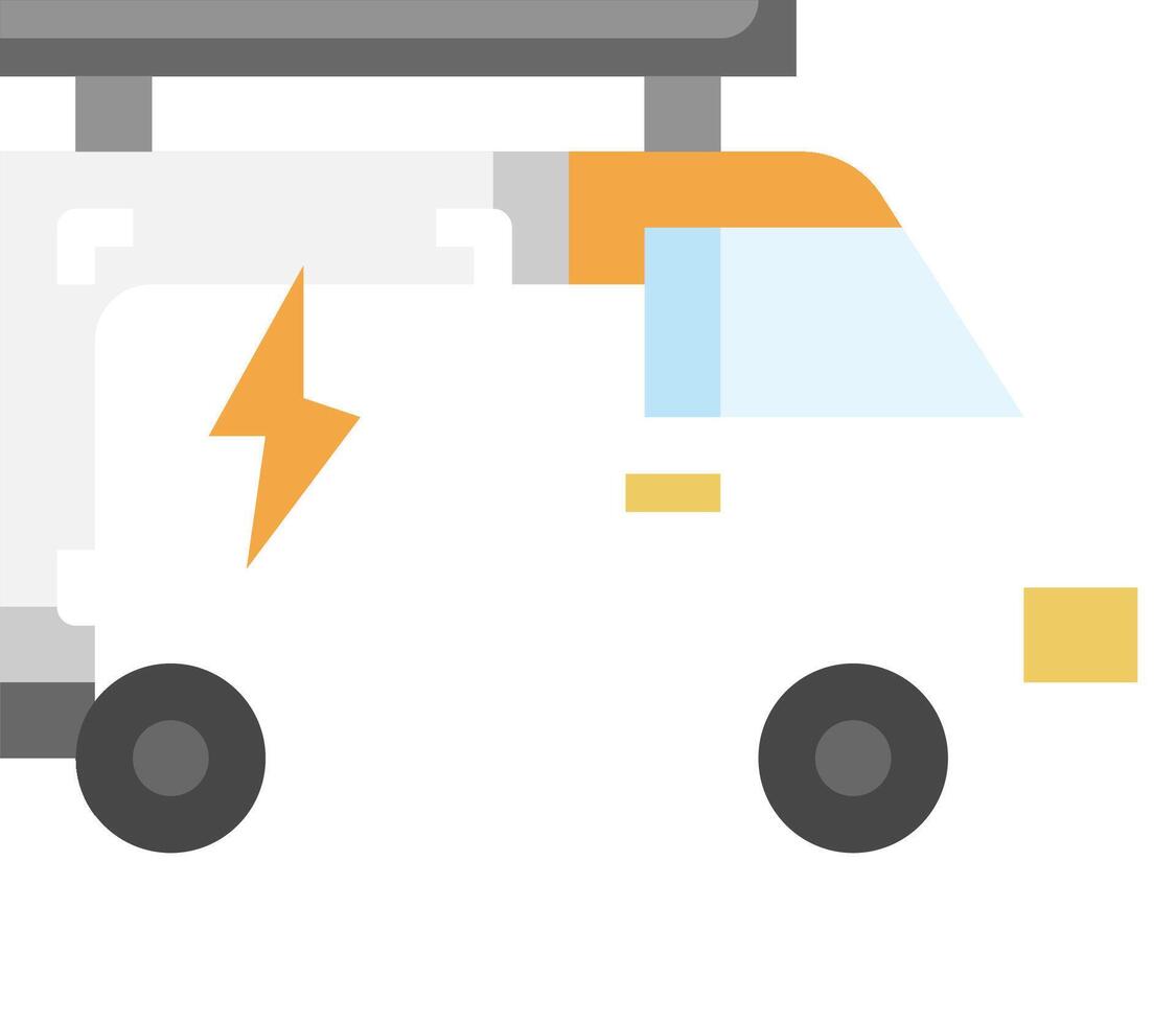A white van with a lightning bolt on top vector