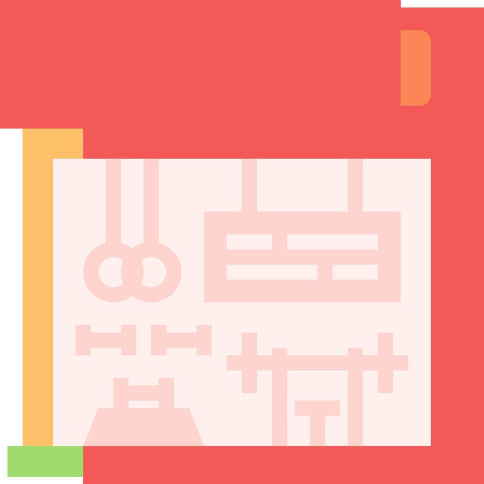 A red and white gym equipment icon vector