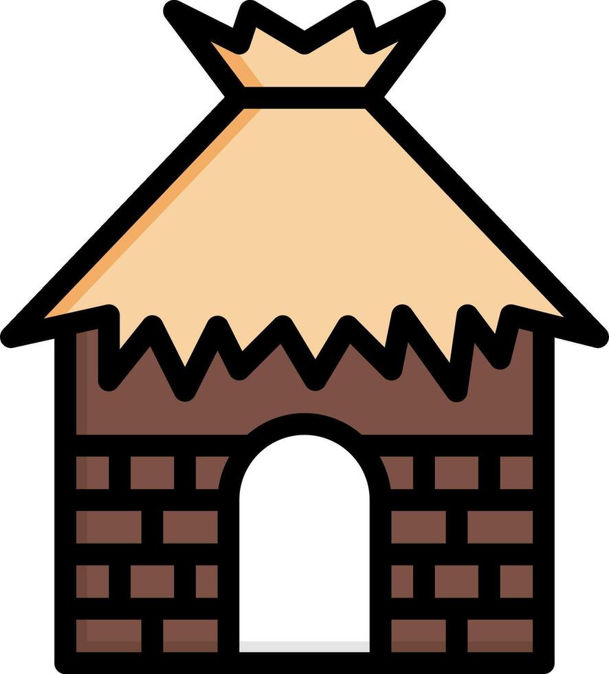A house with a roof and a door vector