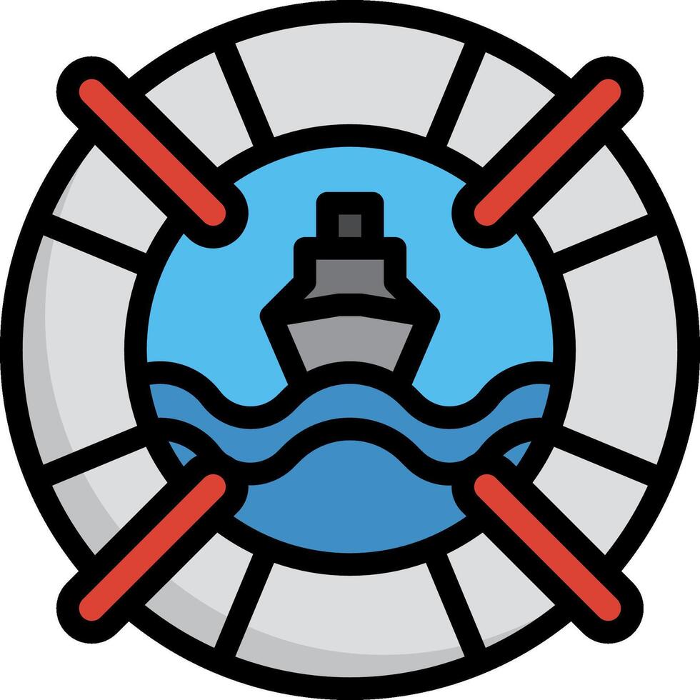 A life preserver with a ship in the middle vector