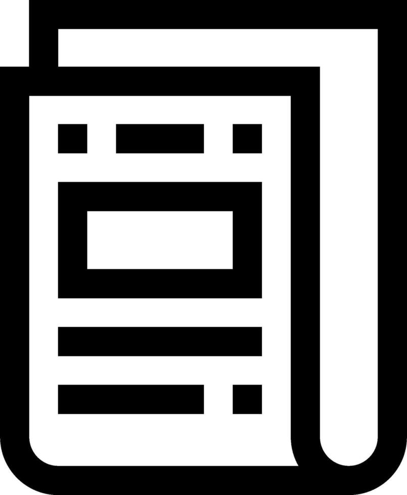 A black and white icon of a newspaper vector
