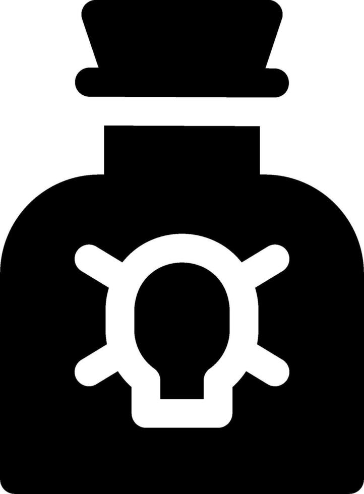 A bottle with a skull and crossbones icon vector