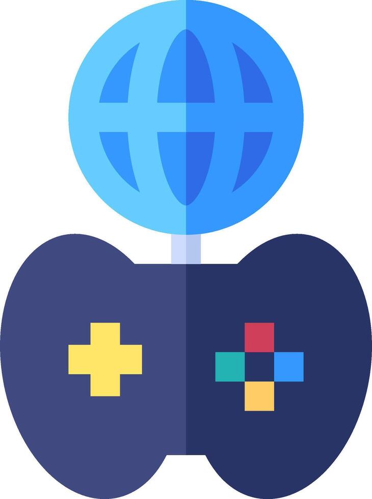 A globe and a game controller on top of each other vector