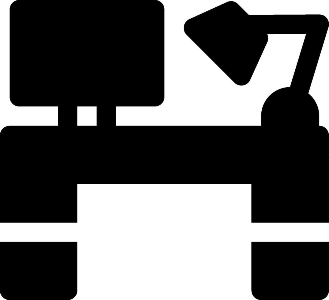 Computer desk icon vector