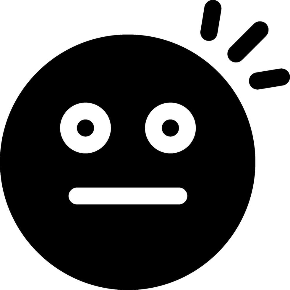 A black and white icon of a sad face vector