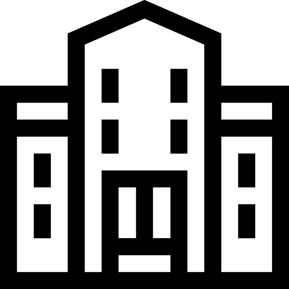A black and white image of a building vector