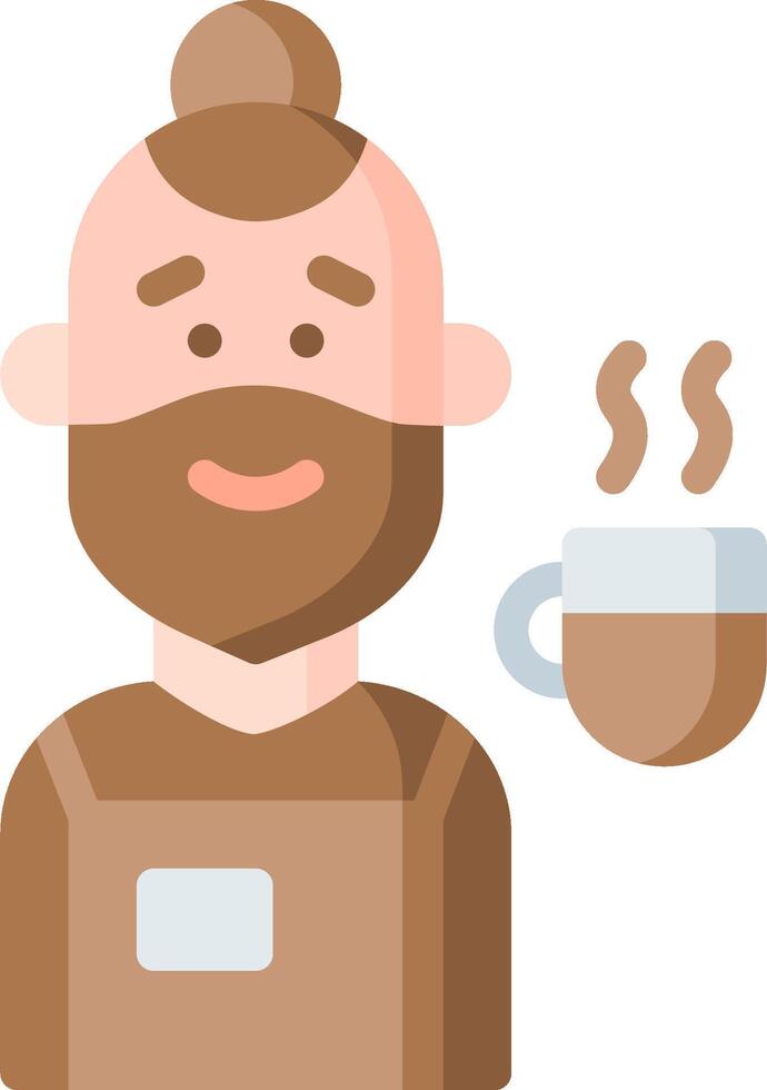 A man with a beard and a cup of coffee vector