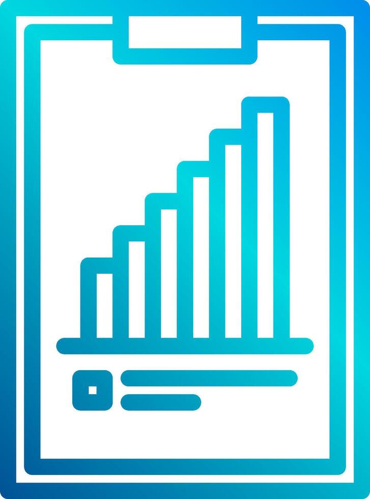 A blue icon with a bar chart on it vector