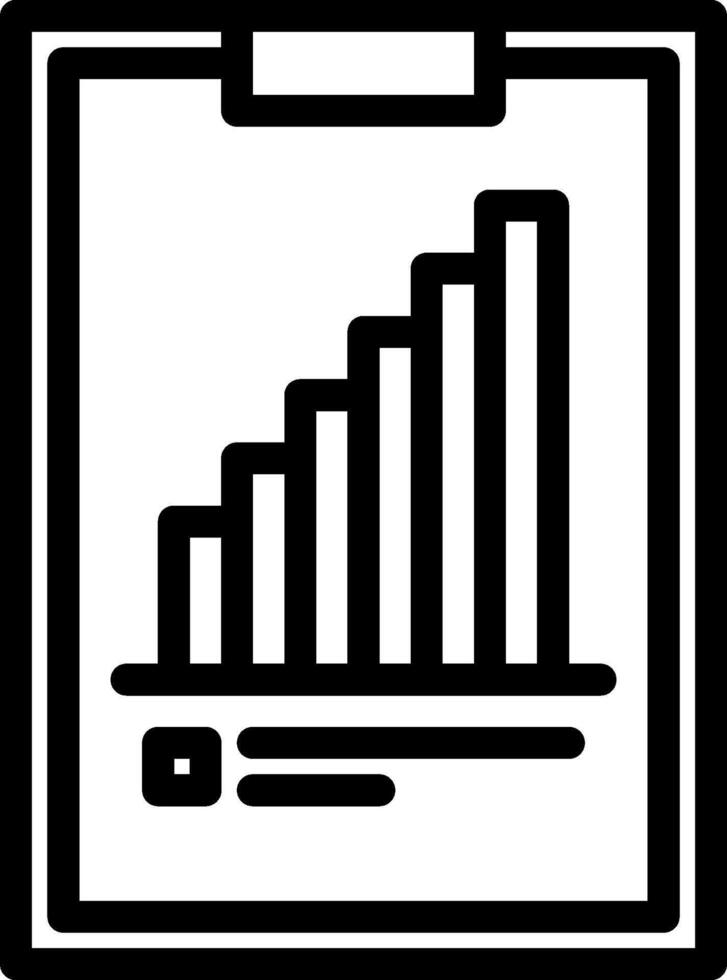 A black and white icon of a bar chart vector