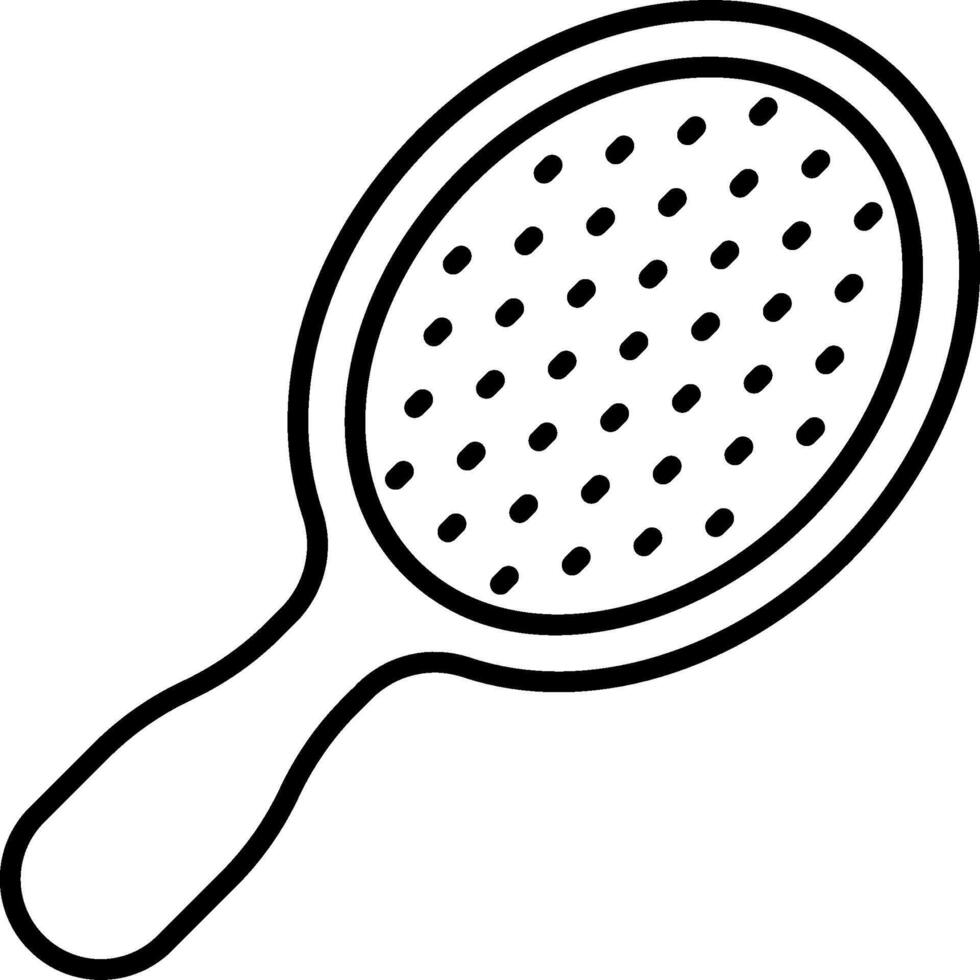 A black and white drawing of a tennis racket vector