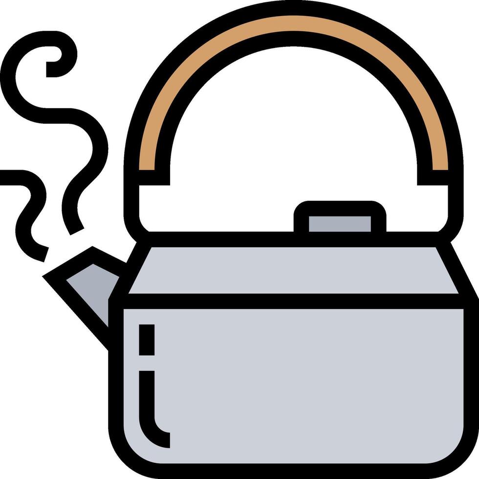 A kettle with a smoke coming out of it vector