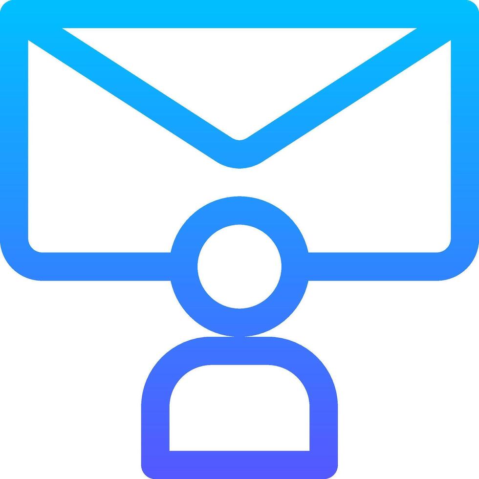 Email icon with a person holding an envelope vector