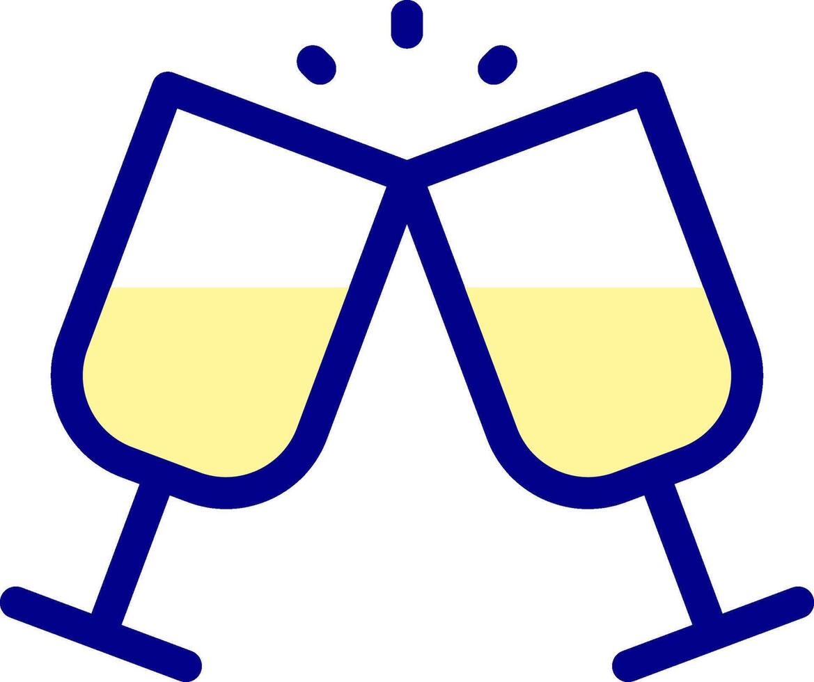 Two glasses of champagne with a toast vector