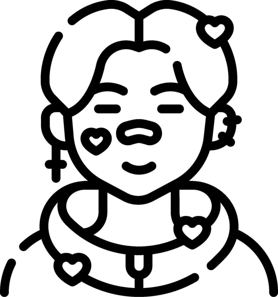 A woman with a heart on her face vector
