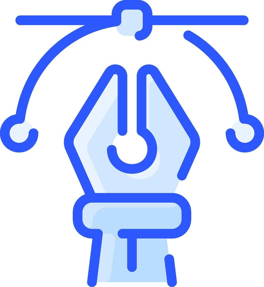 A blue icon of a pen and a pencil vector