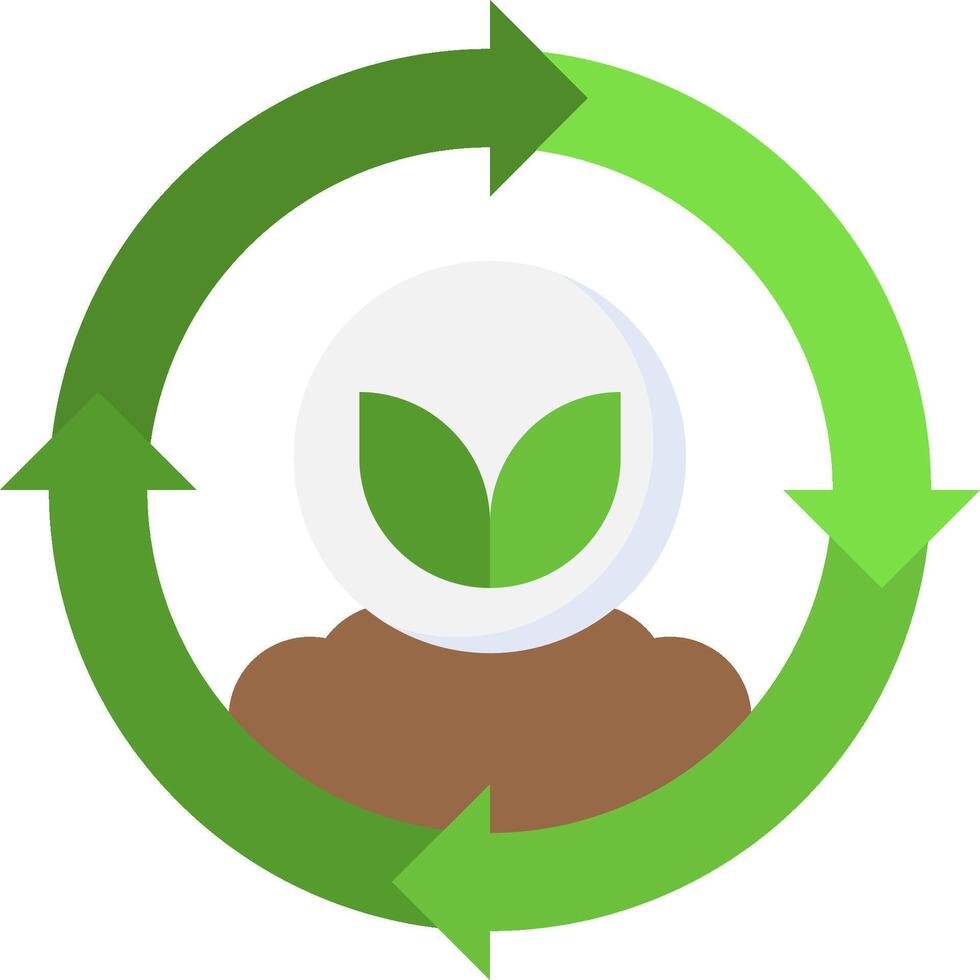 A green circle with a plant in it vector